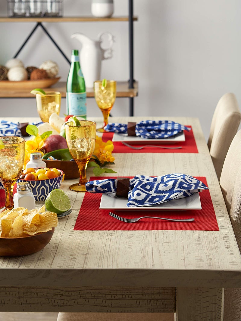 DII PVC Tabletop Collection Woven Indoor/Outdoor, Placemat Set, 13x17.25, Tango Red, 6 Piece - Image 5